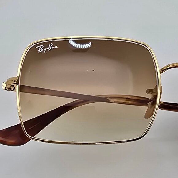 Ray-Ban RB1969 914/751 Rectangle Arista Gold Frame Brown Gradient Len Sunglasses - Picture 14 of 15